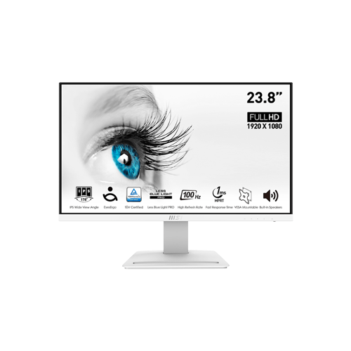 MSI PRO MP243XW 24" FHD 100HZ IPS Panel Flat Business Monitor (White) **Out-Of-Stock**