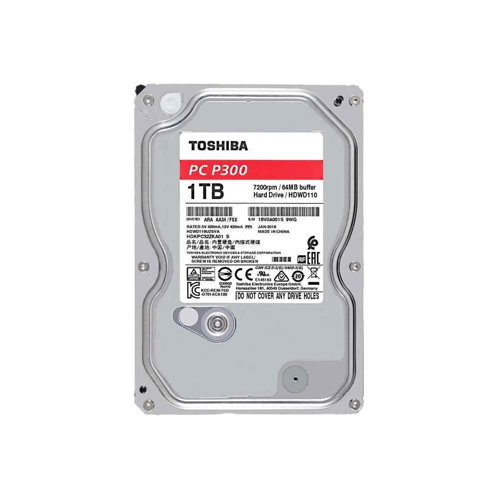 1TB Toshiba 3.5" 7200RPM Harddrive