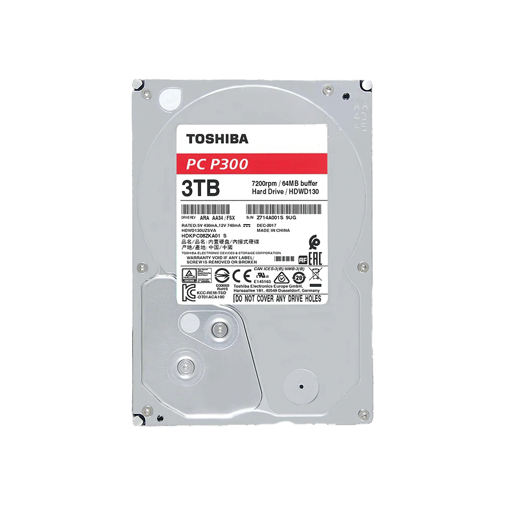 3TB Toshiba 3.5" 7200RPM Harddrive